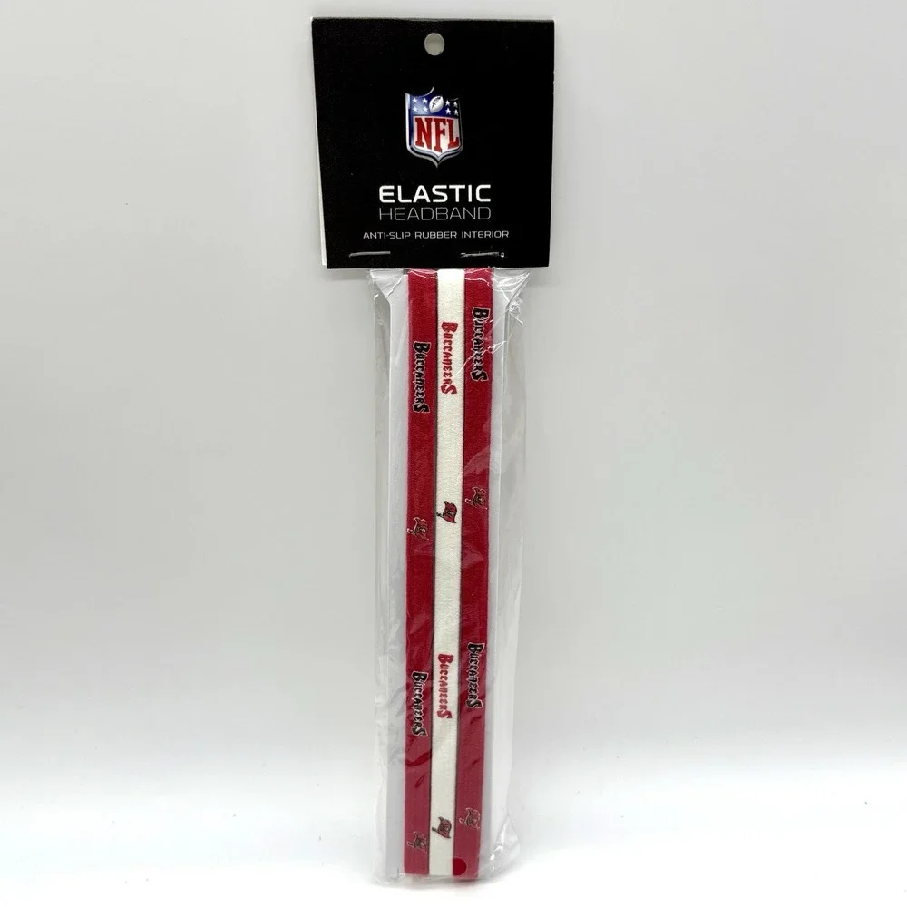 Tampa Bay Buccaneers NFL Team Elastic Headbands 3 Per Pack‎